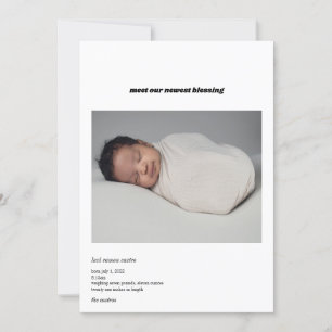 Invitación DE LA TARJETA DE FOTOGRAFÍA DEL BEBÉ