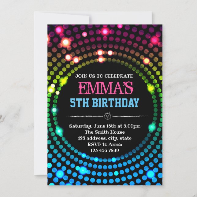 Invitación de la tarjeta de la danza del disco (Anverso)