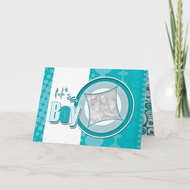 Invitación de la tarjeta de la foto del nacimiento (Anverso)