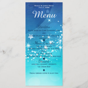 Invitación de la tarjeta de menú Celestial Sky Spa