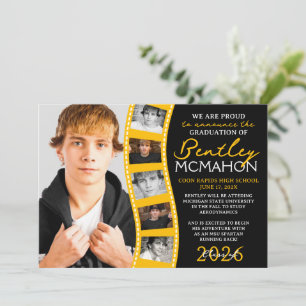 Invitación de la tira de película de fotos Black &