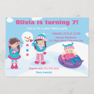 Invitación de la tubería de la nieve de los chicas