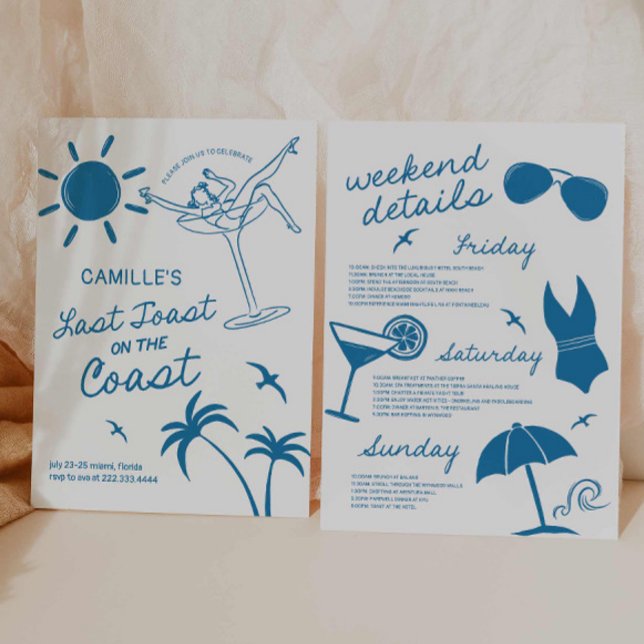 Invitación de la última bash de bachillerato de to (Seaside bachelorette bash invitation)