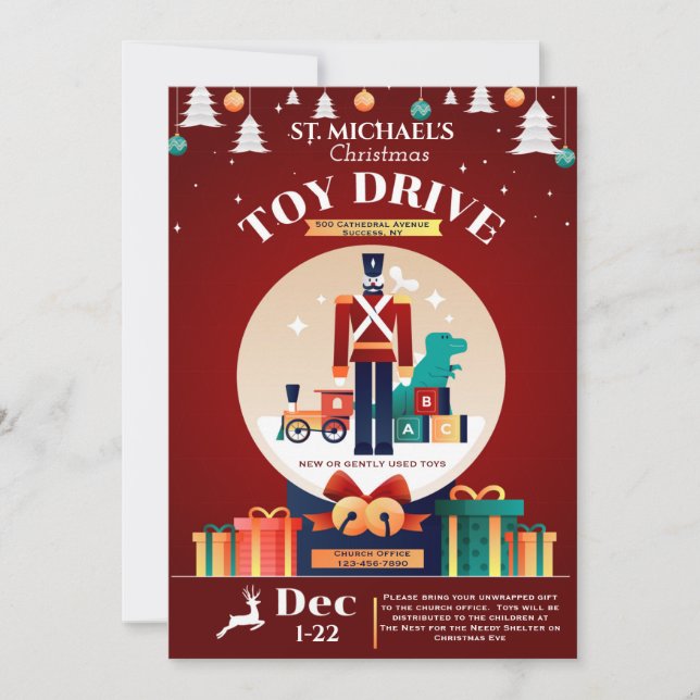Invitación de la unidad de juguete de los navidade (Anverso)