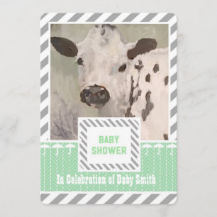 Invitación de la vaca de Baby Shower del cortijo
