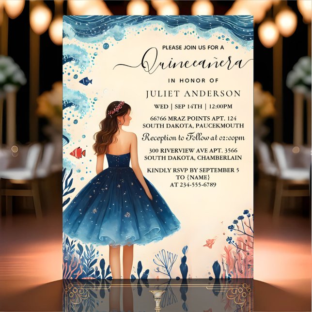 Invitación De La Vida De Los Pescados Acuáticos Bajo El Mar Q (Subido por el creador)