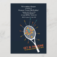 Invitación de la zona del servicio del tenis