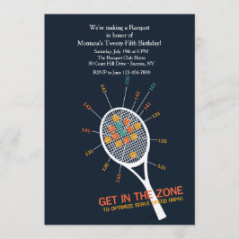 Invitación de la zona del servicio del tenis