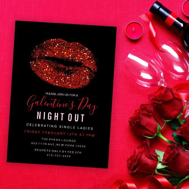 Invitación de Labios de Purpurina Rojos para Fiest (Subido por el creador)