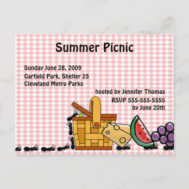 Invitación de ladrones de picnic (Anverso)