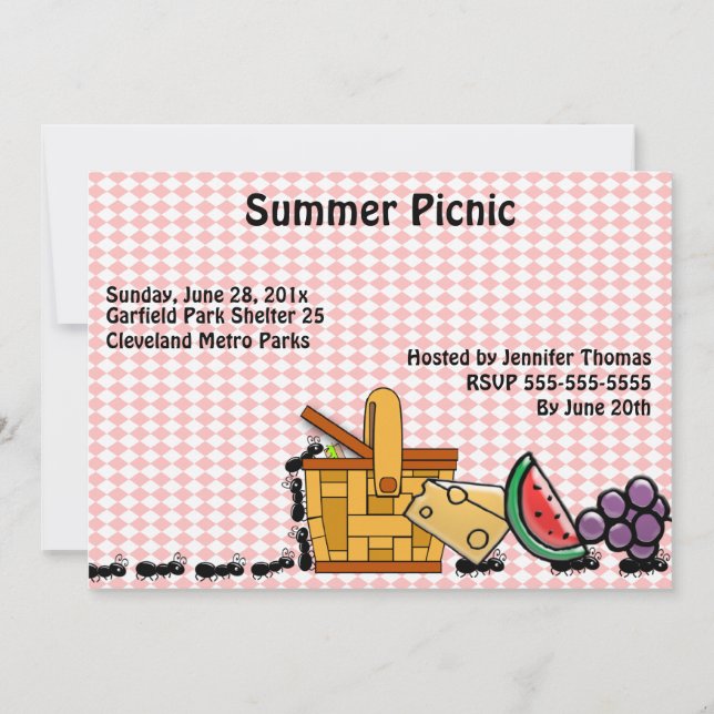 Invitación de ladrones de picnic (Anverso)