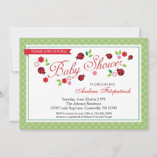 Invitación de Lady Bug Baby Shower