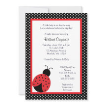 Invitación de Ladybug Baby Shower o Cumpleaños Par