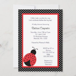 Invitación de Ladybug Baby Shower o Cumpleaños Par