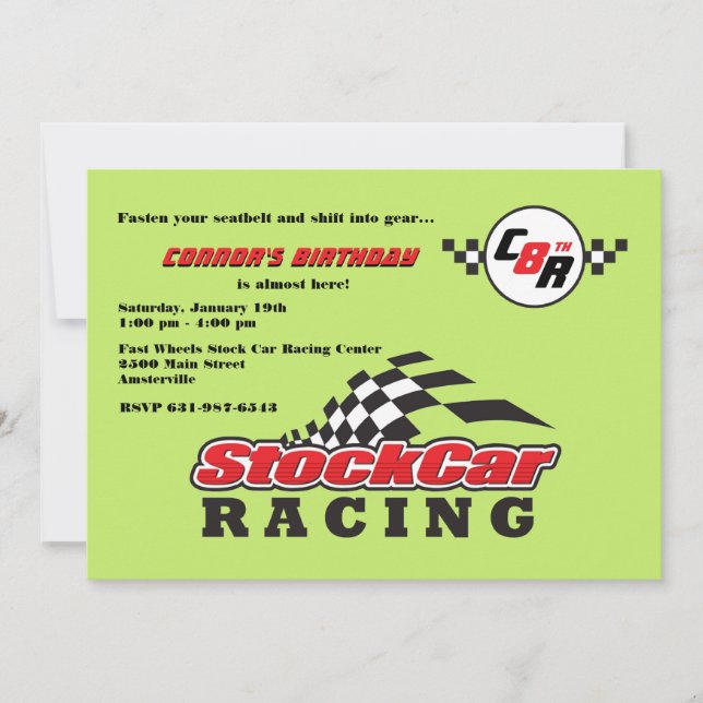 Invitación de las Carreras de stock car (Anverso)