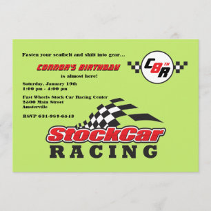 Invitación de las Carreras de stock car