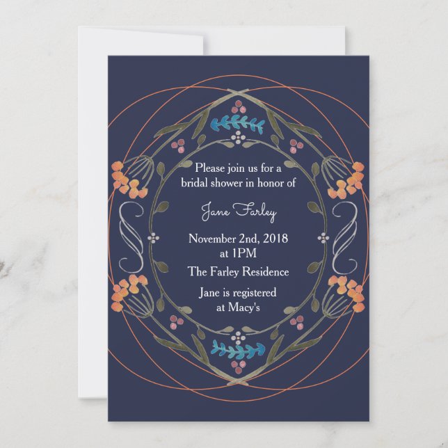 Invitación de las flores populares con la Marina (Anverso)