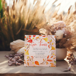 Invitación Dé las gracias por la cena de Acción de Gracias de