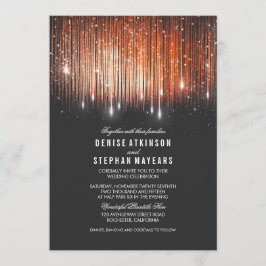 Invitación de las luces de cadena de Boda de coral