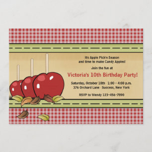 Invitación de las manzanas de caramelo