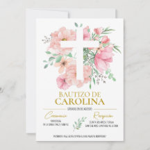 Invitación de las Rosas de Bautizo