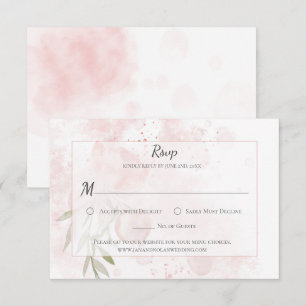 Invitación de lavado de acuarela de peonía rosa pa