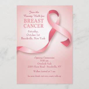 Invitación de lazo de cáncer de mama