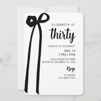 Invitación de Lazo Negro Coquette, Invitación Edit