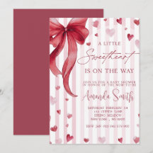 Invitación de lazo para baby shower Little Sweethe