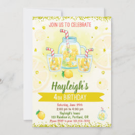 Invitación de Lemonade cumpleaños Citrus fiesta de