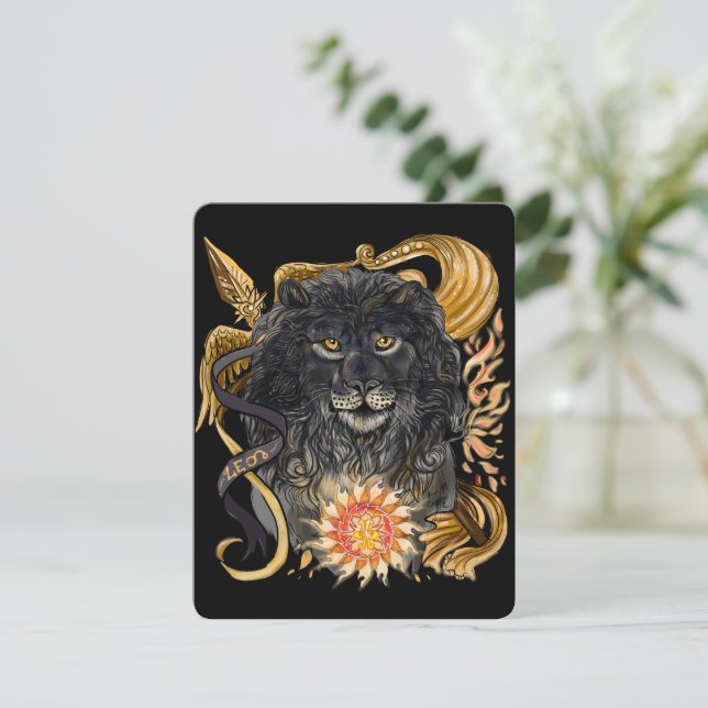 Invitación de Leo Zodiac (Anverso de pie)
