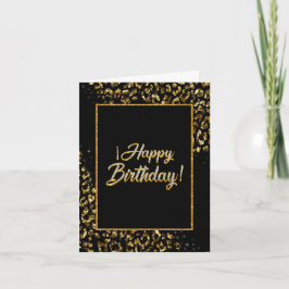 Invitación de Leopardo de Oro y Joyas Negras