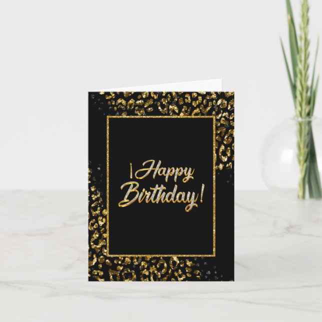 Invitación de Leopardo de Oro y Joyas Negras (Anverso)