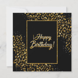 Invitación de Leopardo de Oro y Joyas Negras