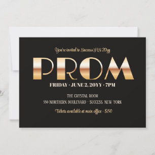 Invitación de letras en negrita para baile de grad