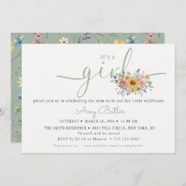 Invitación de libro de ducha de flores silvestres 