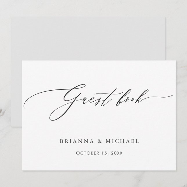 Invitación de libros de caligrafía simple y elegan (Anverso / Reverso)