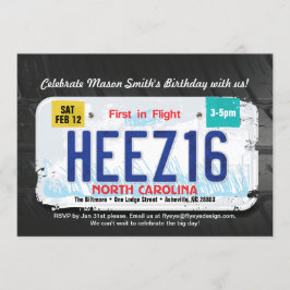 Invitación de licencia de cumpleaños 16 del niño e