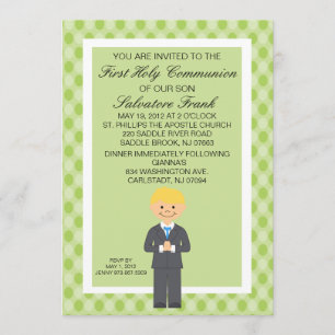 Invitación de Lime Green Cute First Community Boy