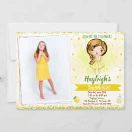 Invitación de limón de la foto cumpleaños Citrus L