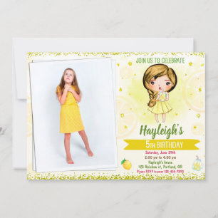 Invitación de limón de la foto cumpleaños Citrus L