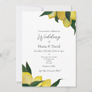Invitación de limones pintados al óleo