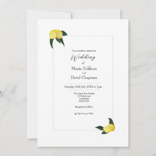 Invitación de limones pintados con óleo minimalist