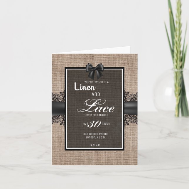 Invitación de línea y encaje (Anverso)