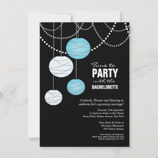 Invitación de linternas de papel azul de Aqua Part