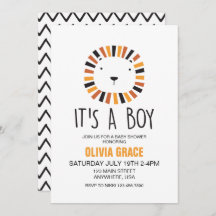 Invitación de Lion Baby Shower