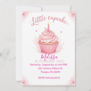 Invitación de Little Cupcake Cumple UNO