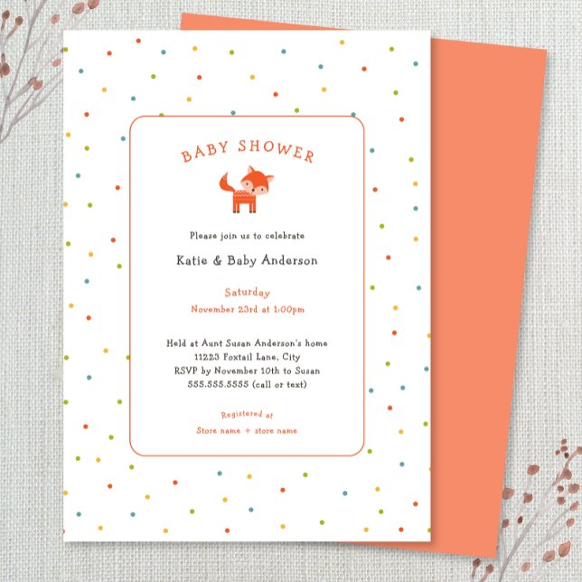 Invitación de Little Fox Baby Shower (Subido por el creador)