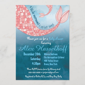 Invitación de little mermaid Baby Shower
