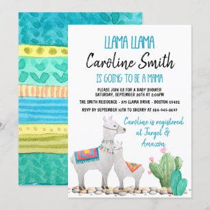 Invitación de Llama Baby Shower Invitación neutral